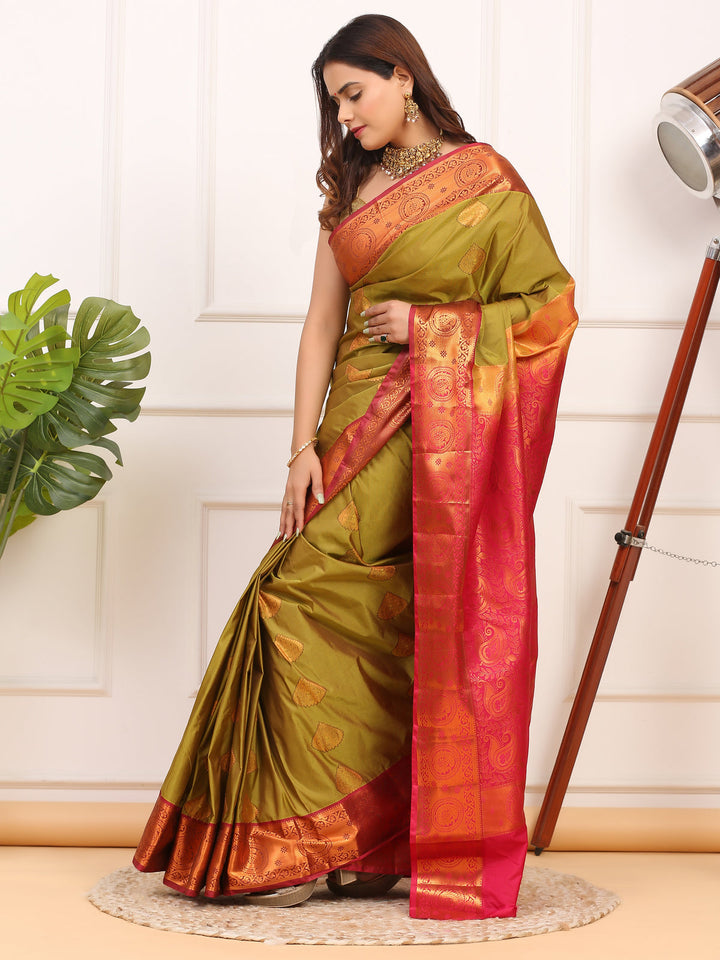 Mehendi Green Kanjivaram Saree
