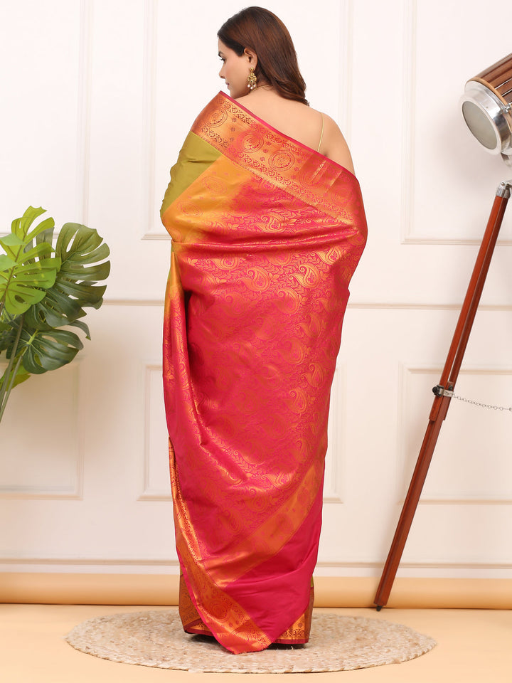 Mehendi Green Kanjivaram Saree