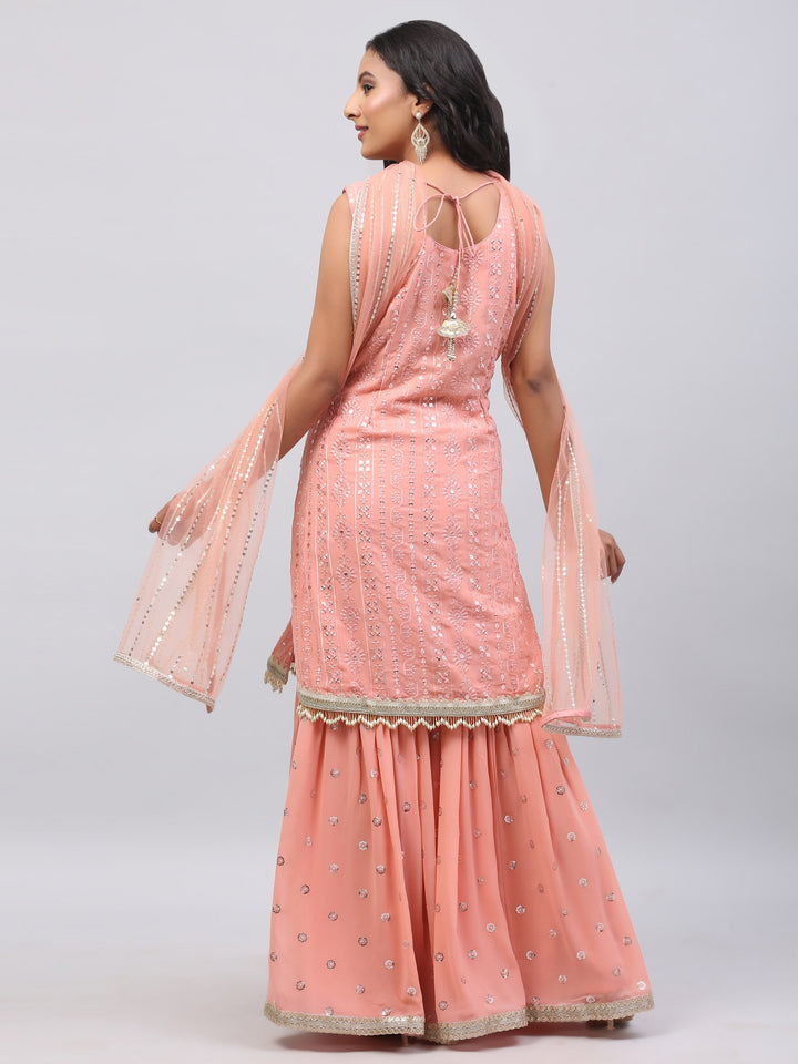 Peach Jacquard Suit