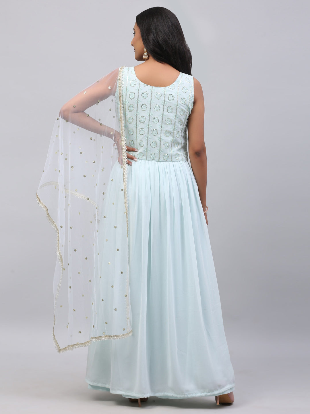 Sky Blue Nayra Long Dress