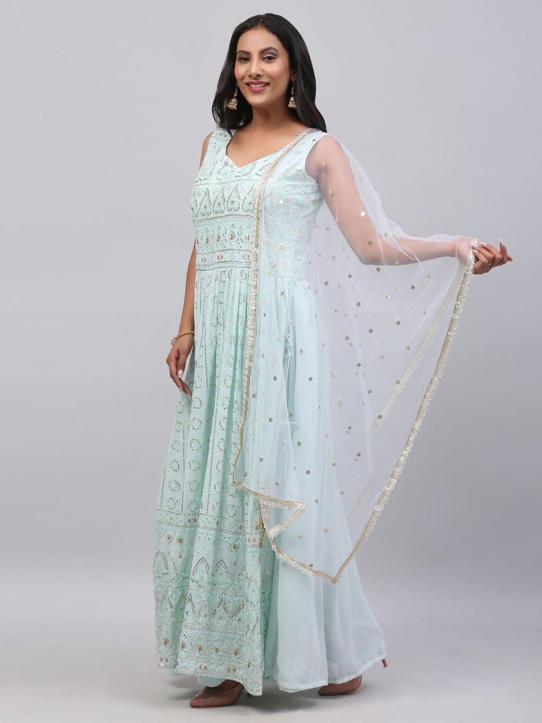 Sky Blue Nayra Long Dress