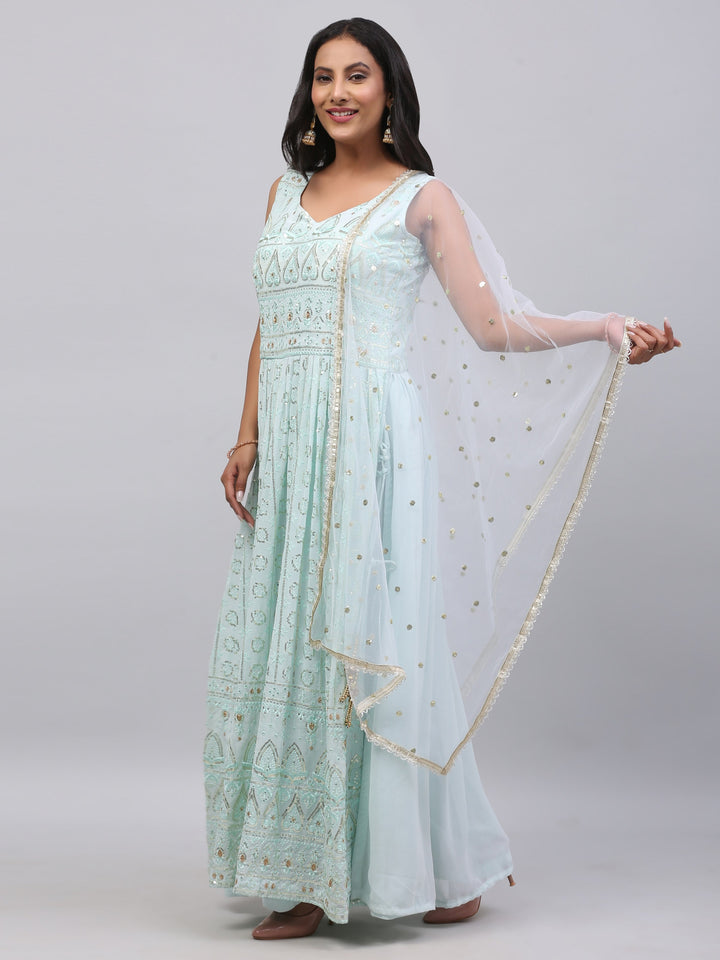 Sky Blue Nayra Long Dress