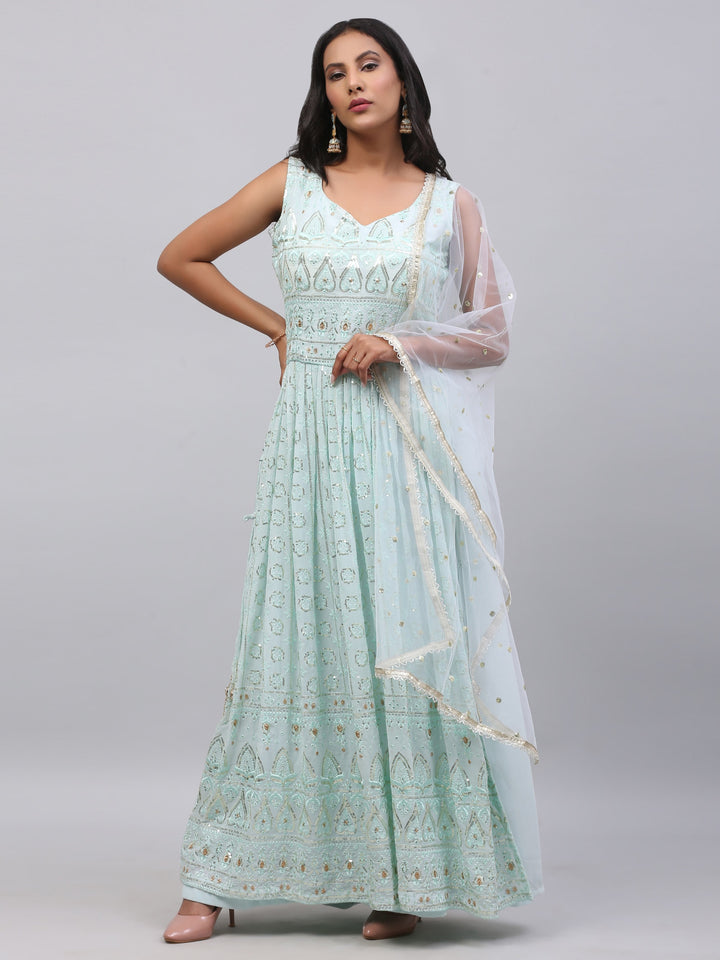 Sky Blue Nayra Long Dress