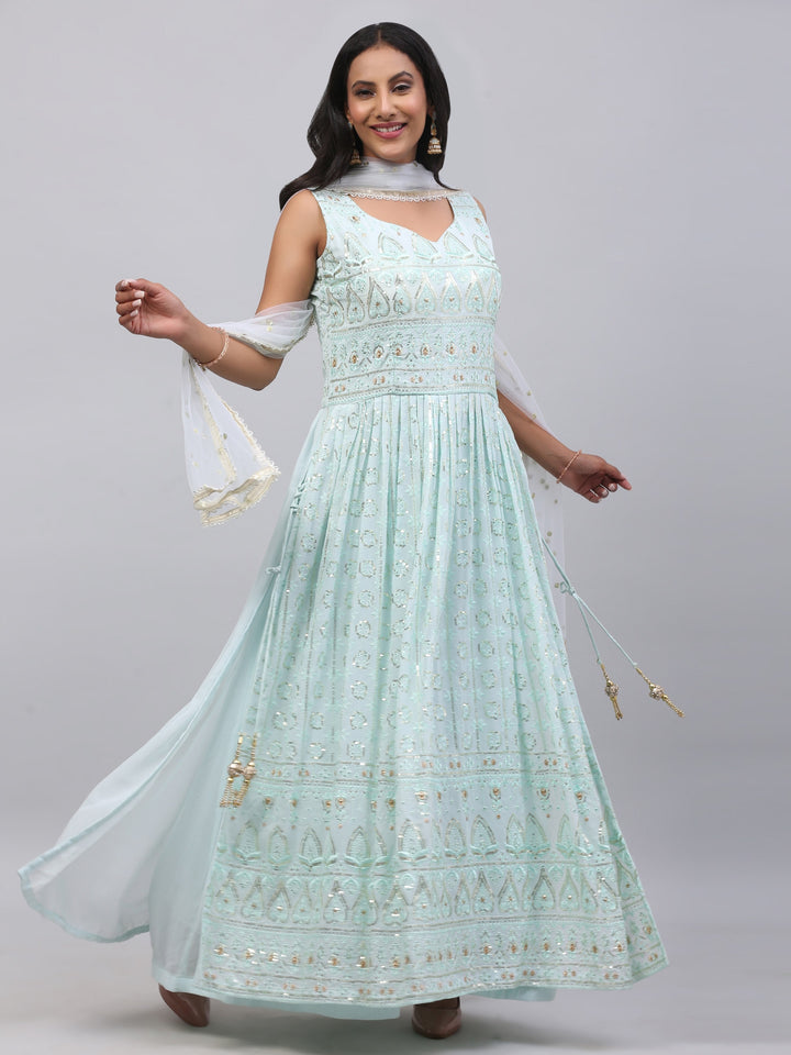 Sky Blue Nayra Long Dress