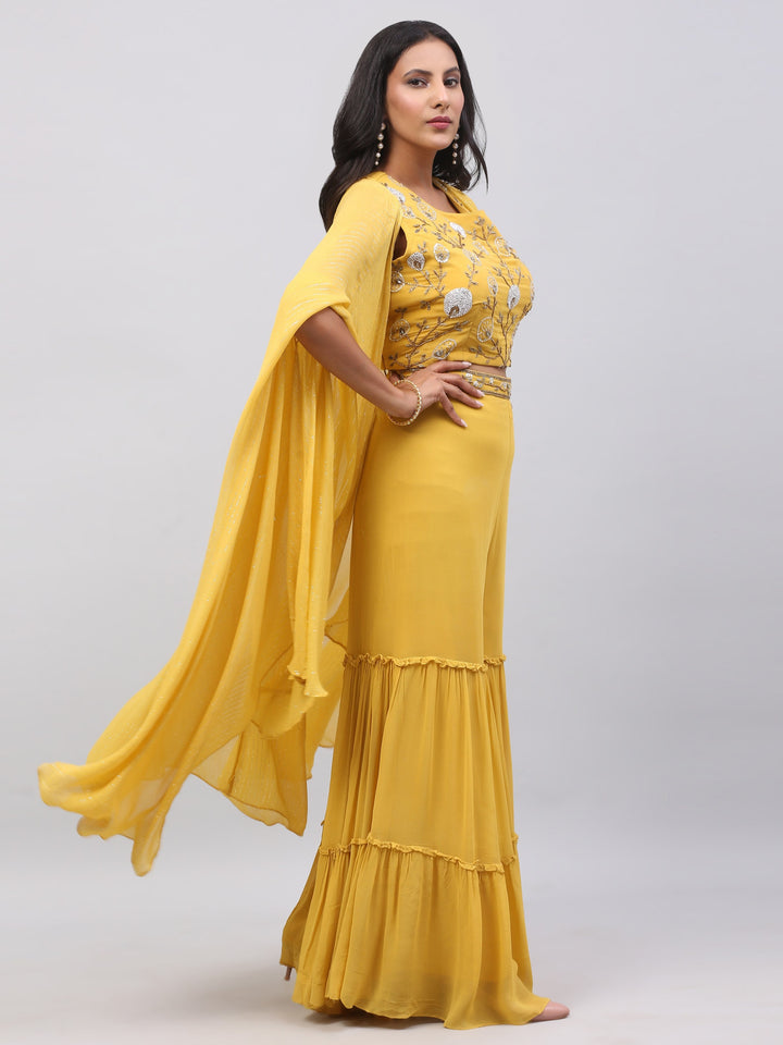 Mustard Yellow Cape Dress