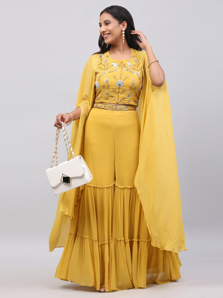 Mustard Yellow Cape Dress