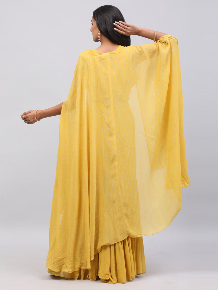 Mustard Yellow Cape Dress