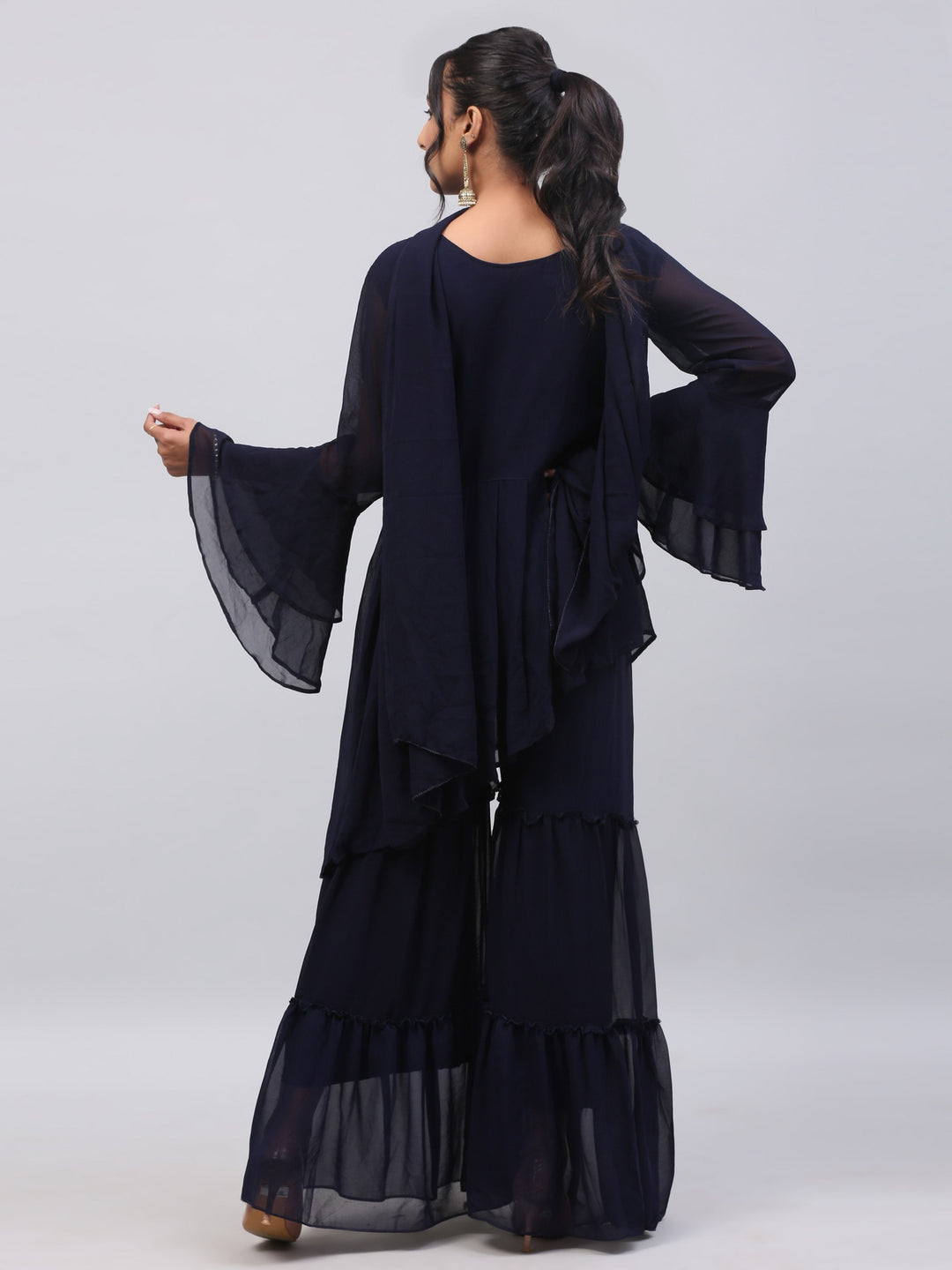 Navy Blue Georgette Suit