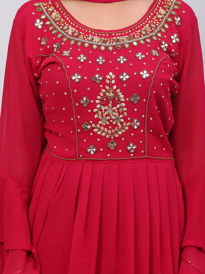 Red Georgette Suit