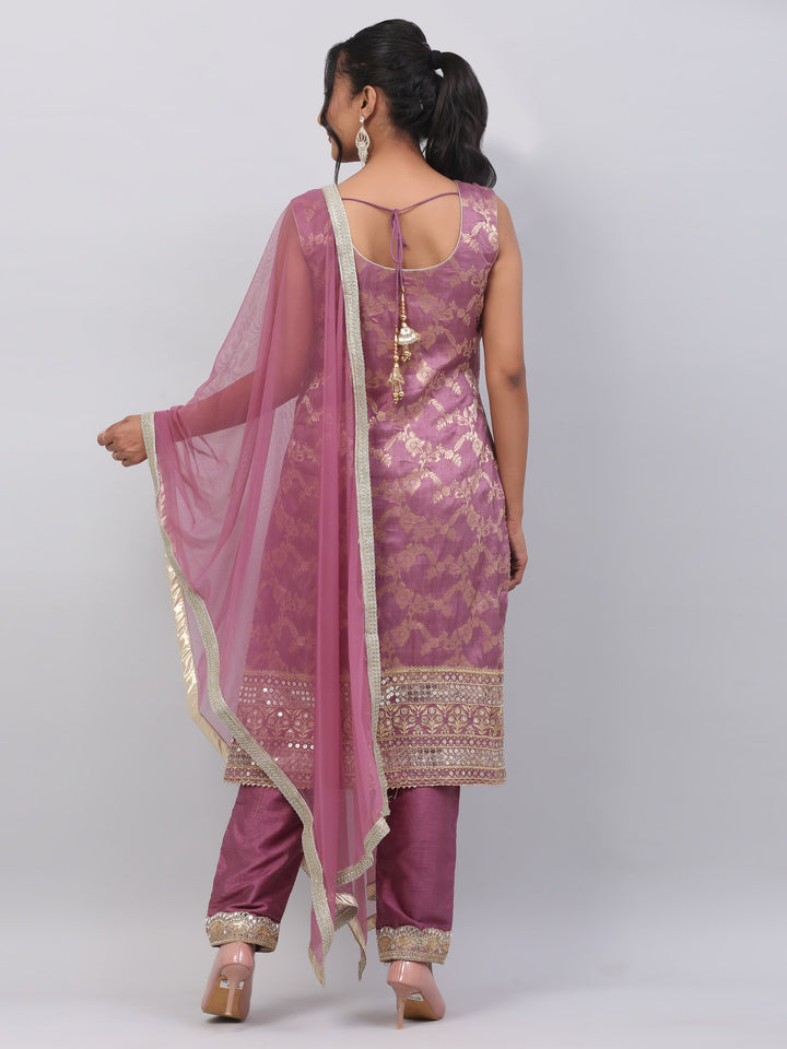 Purple brocade suit