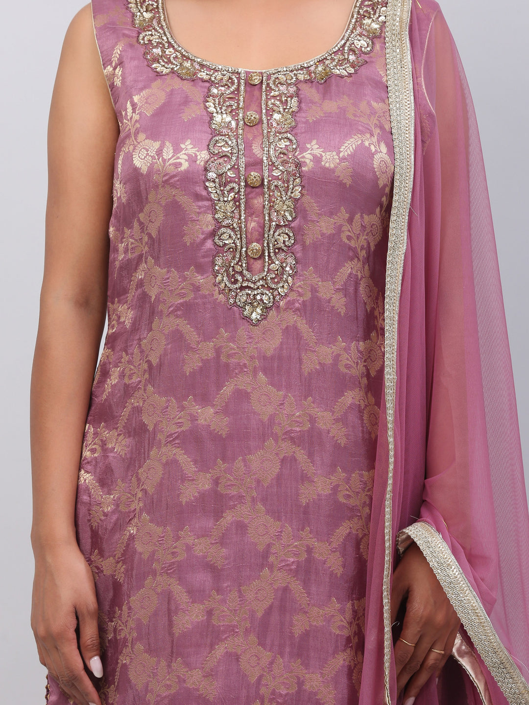 Purple brocade suit