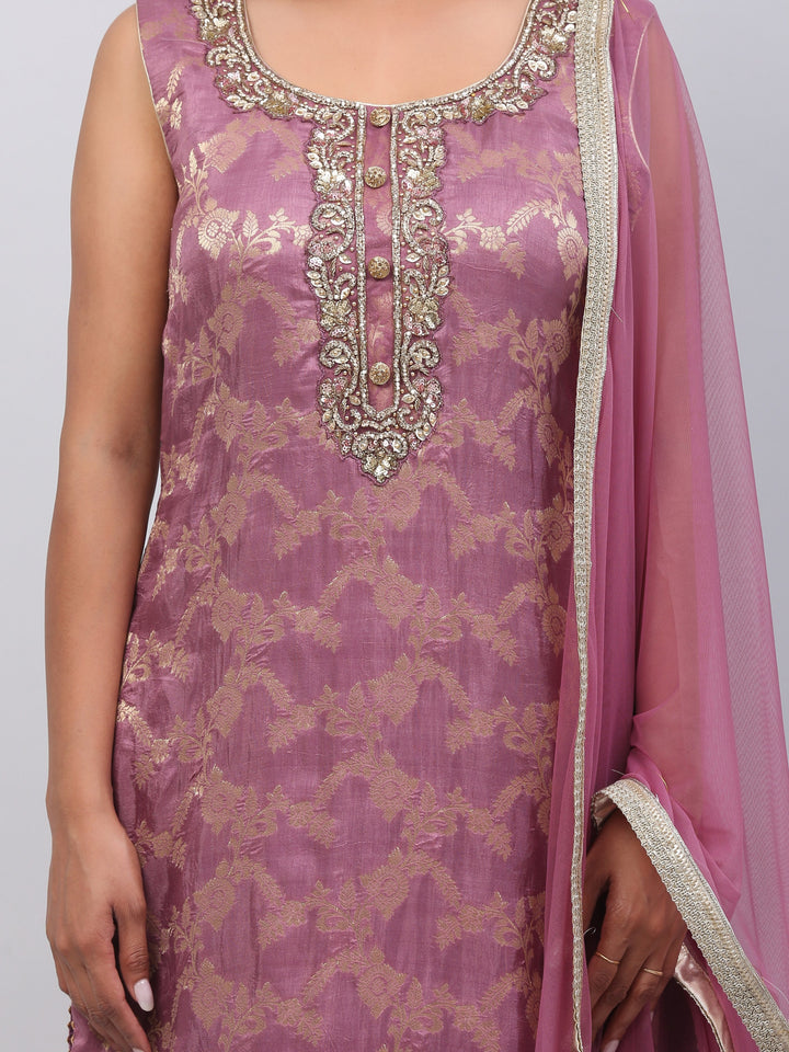 Purple brocade suit