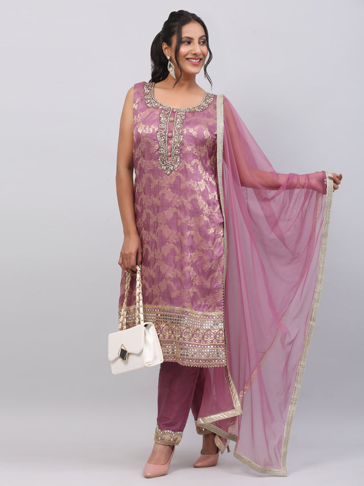 Purple brocade suit