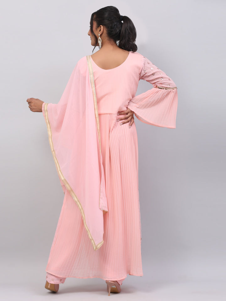 Pink Long Kurti Suit