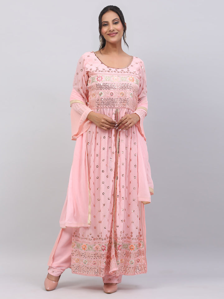 Pink Long Kurti Suit