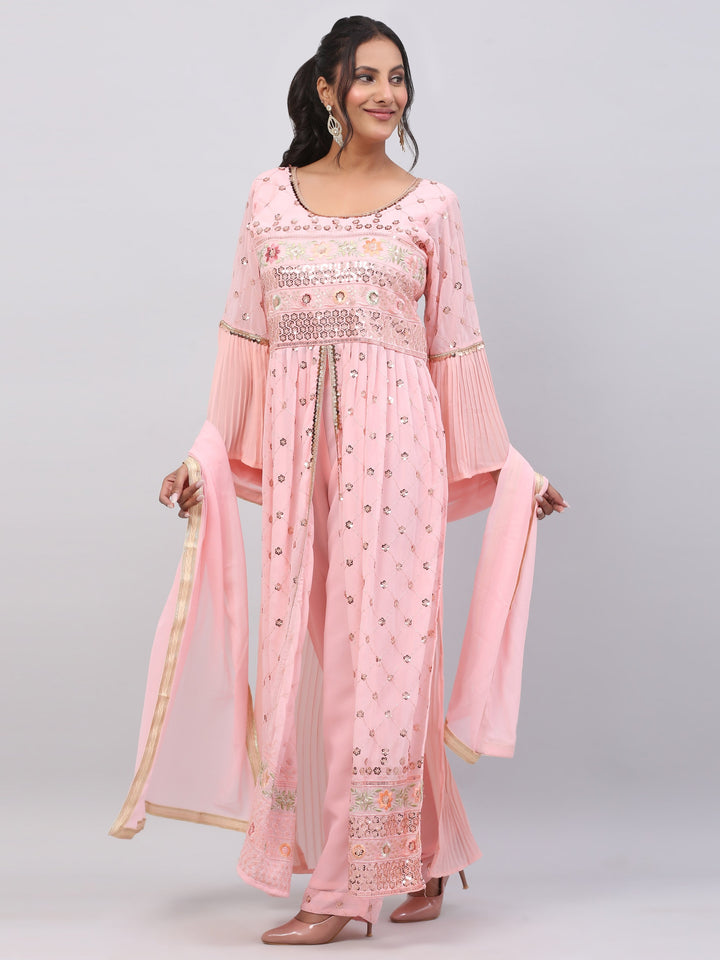 Pink Long Kurti Suit