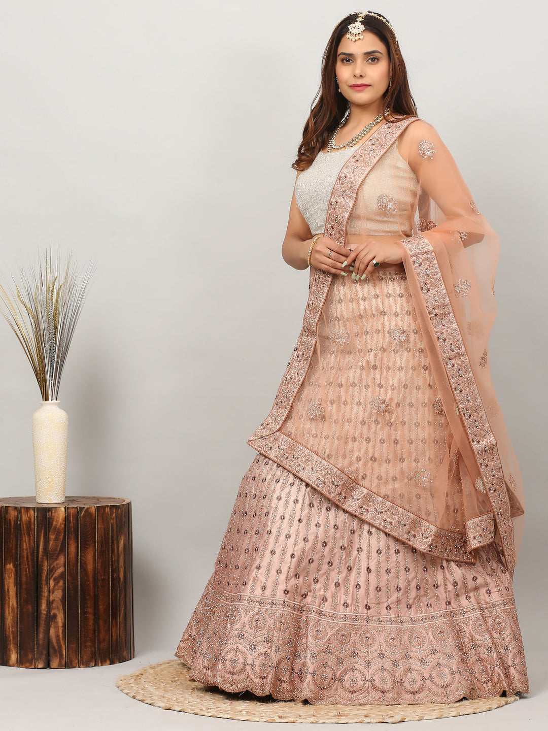 Gold and Brown Lehenga