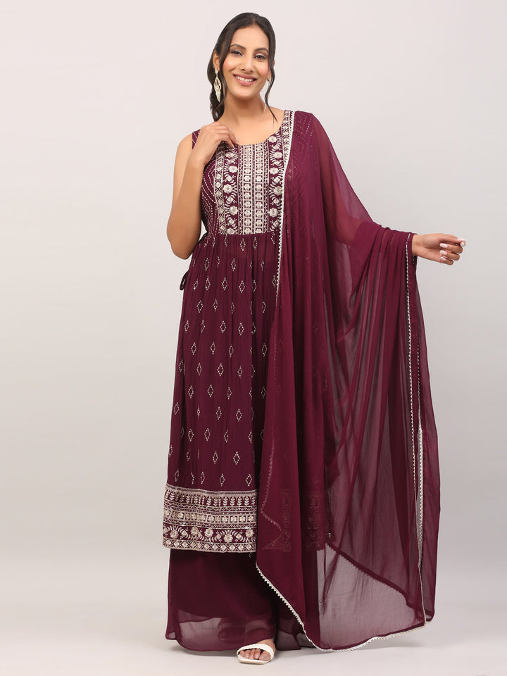 Wine Nayra Long Dress