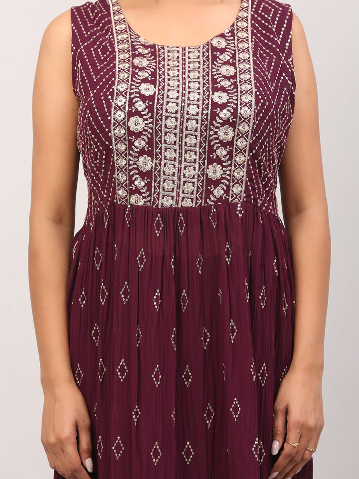Wine Nayra Long Dress