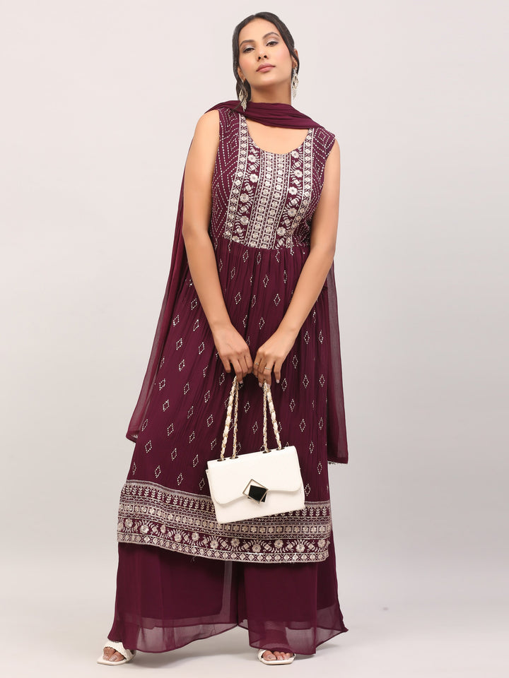 Wine Nayra Long Dress