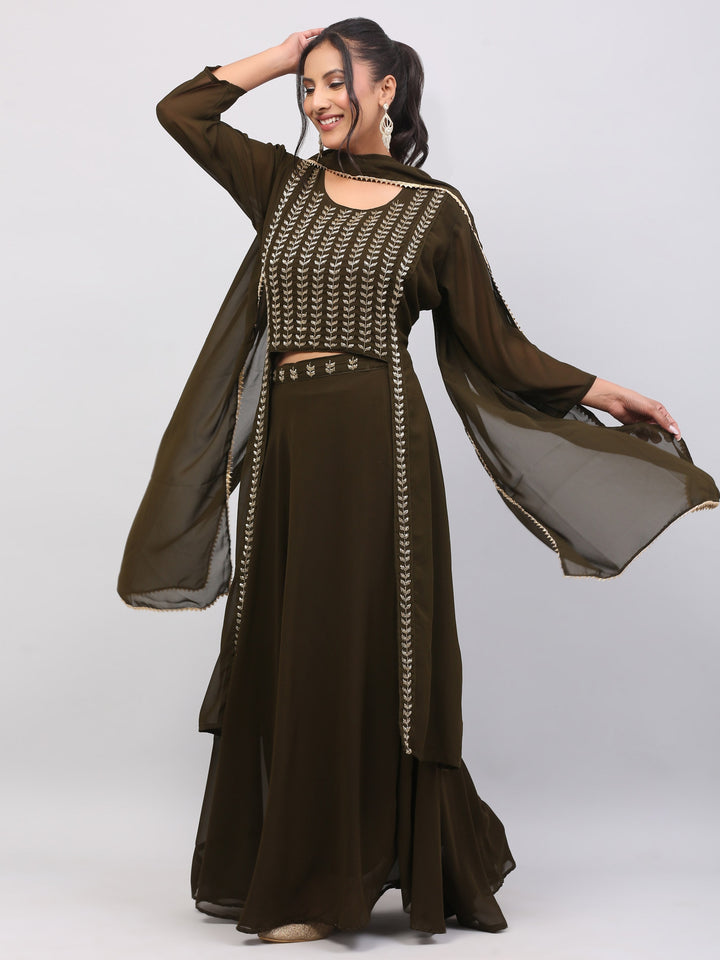 Bottle Green Skirt Dress