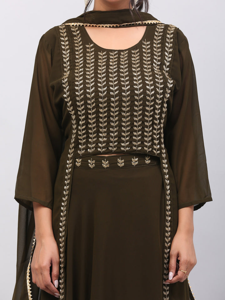 Bottle Green Skirt Dress
