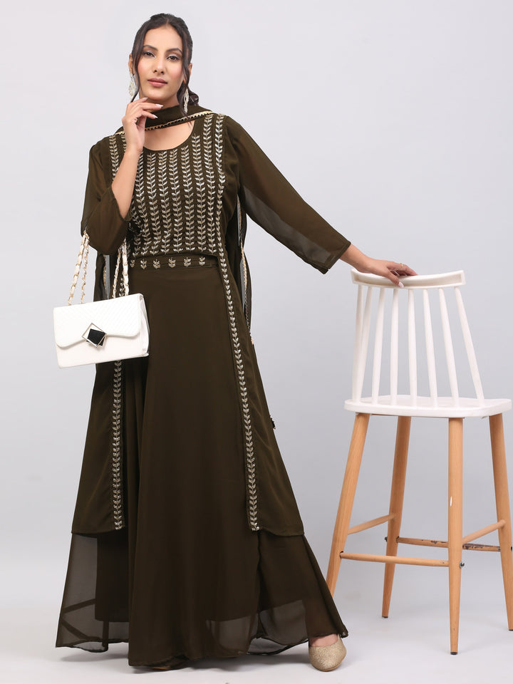 Bottle Green Skirt Dress