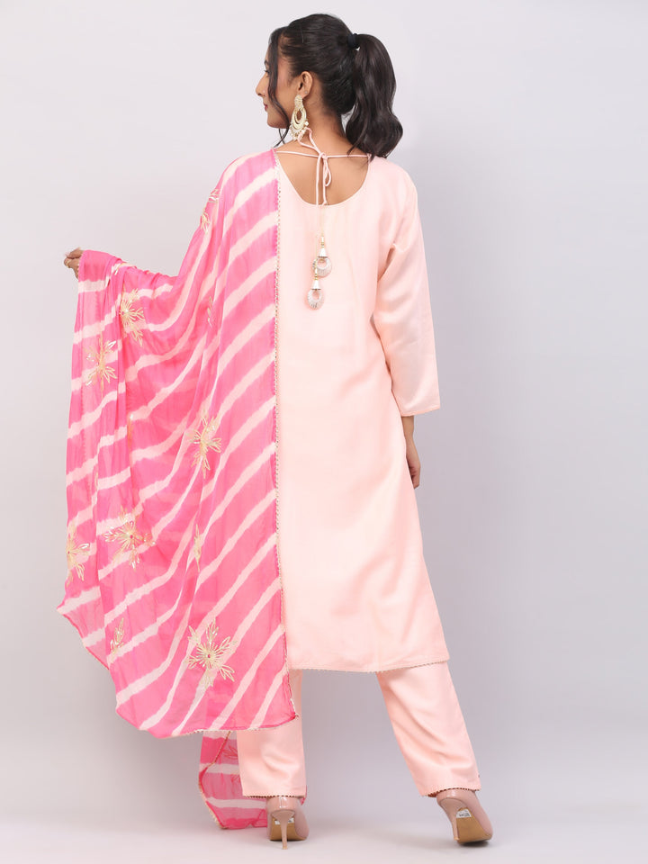 Pink Silk Suit