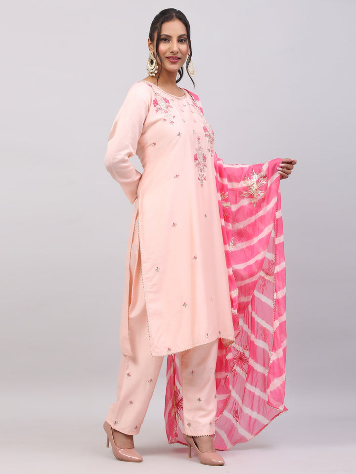 Pink Silk Suit