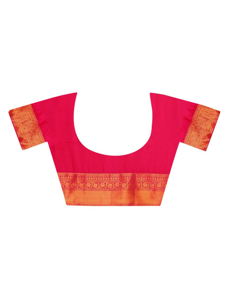 Green & Pink Kanjivaram Silk Saree