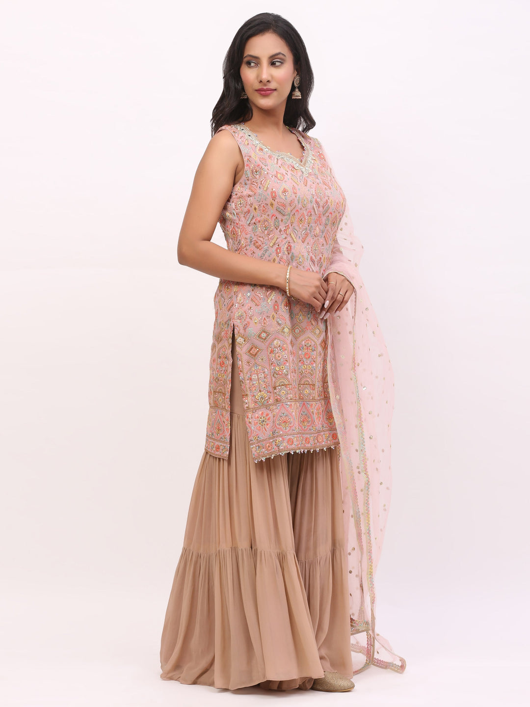 Blush Pink Jaquard suit
