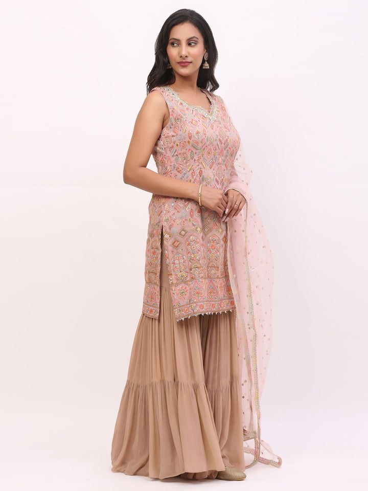 Blush Pink Jaquard suit