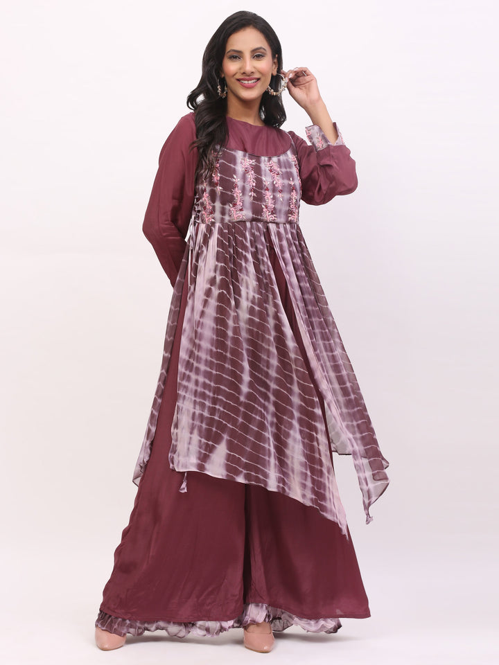 Wine Shibori Jumpsuit