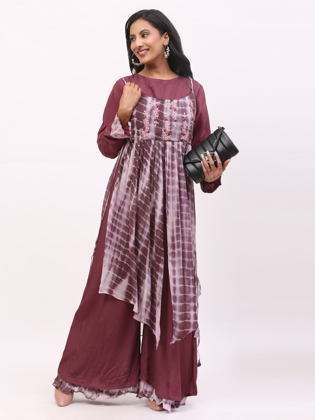 Wine Shibori Jumpsuit