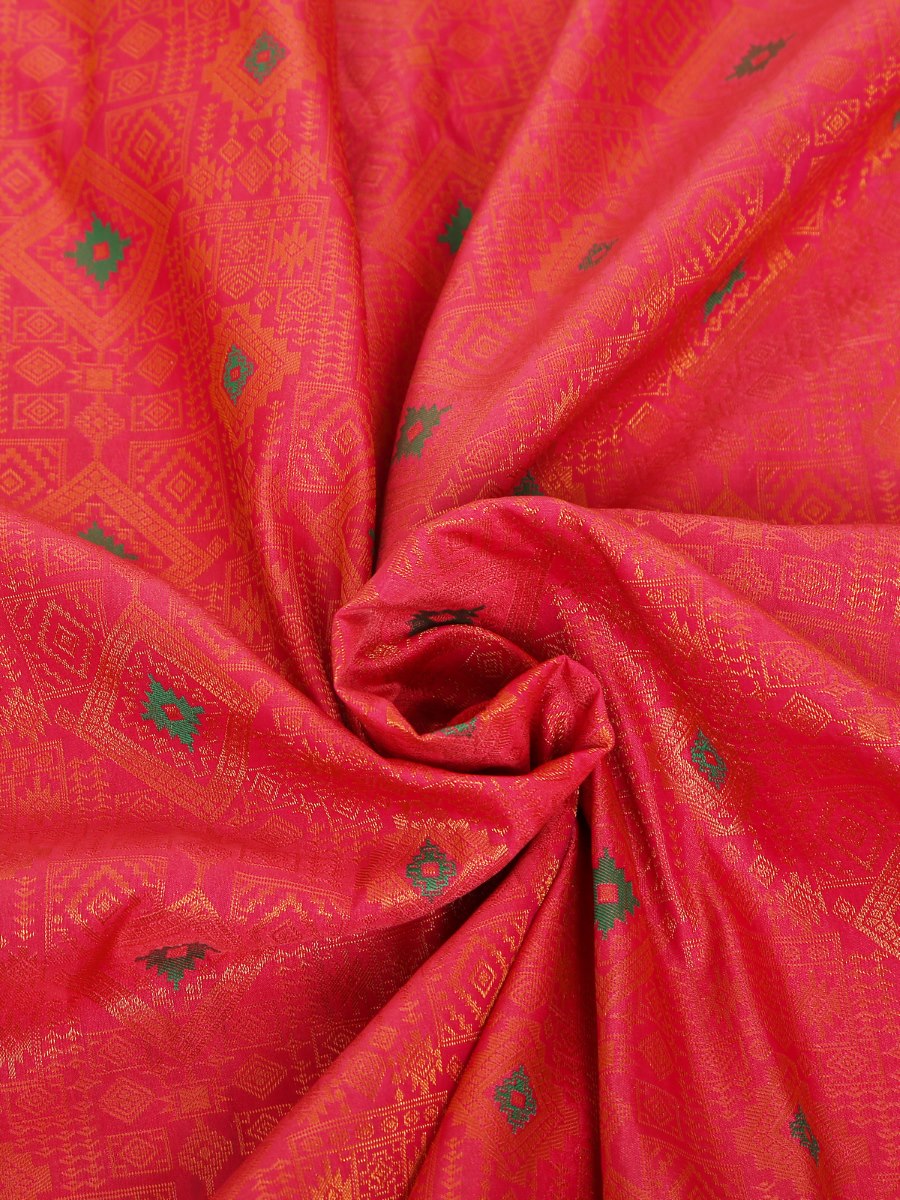 Pink Green Kanjivaram Silk Saree