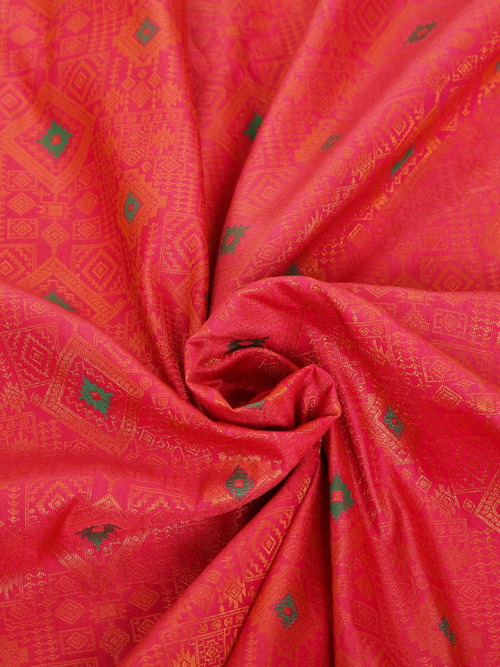 Pink Green Kanjivaram Silk Saree