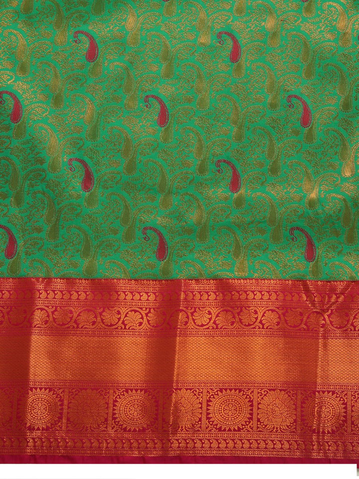 Green & Pink Kanjivaram Silk Saree