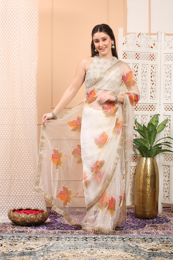 White Organza Saree