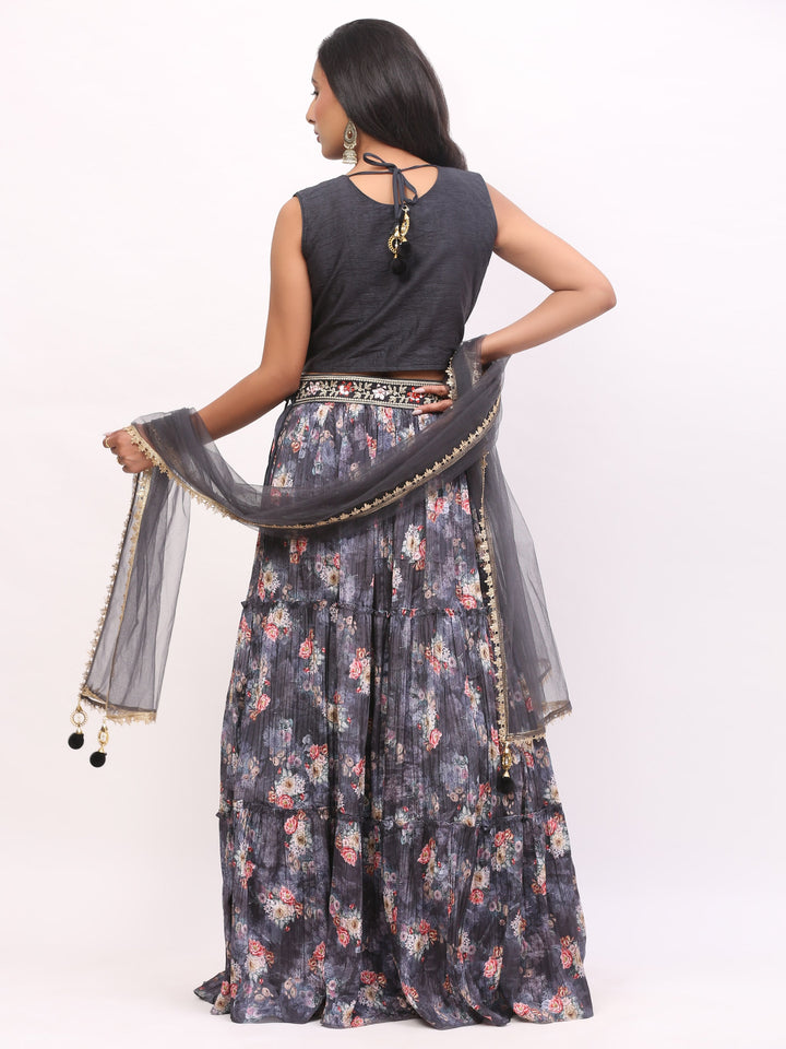 Grey Lehenga Skirt