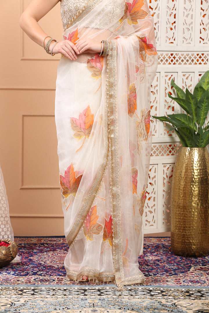 White Organza Saree