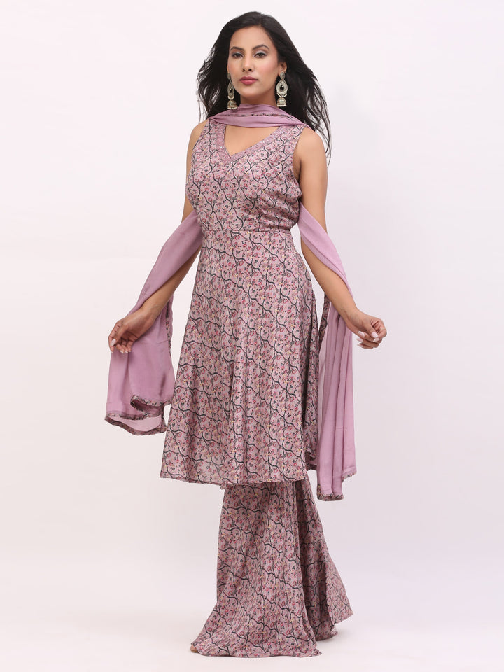 Purple Crepe Suit