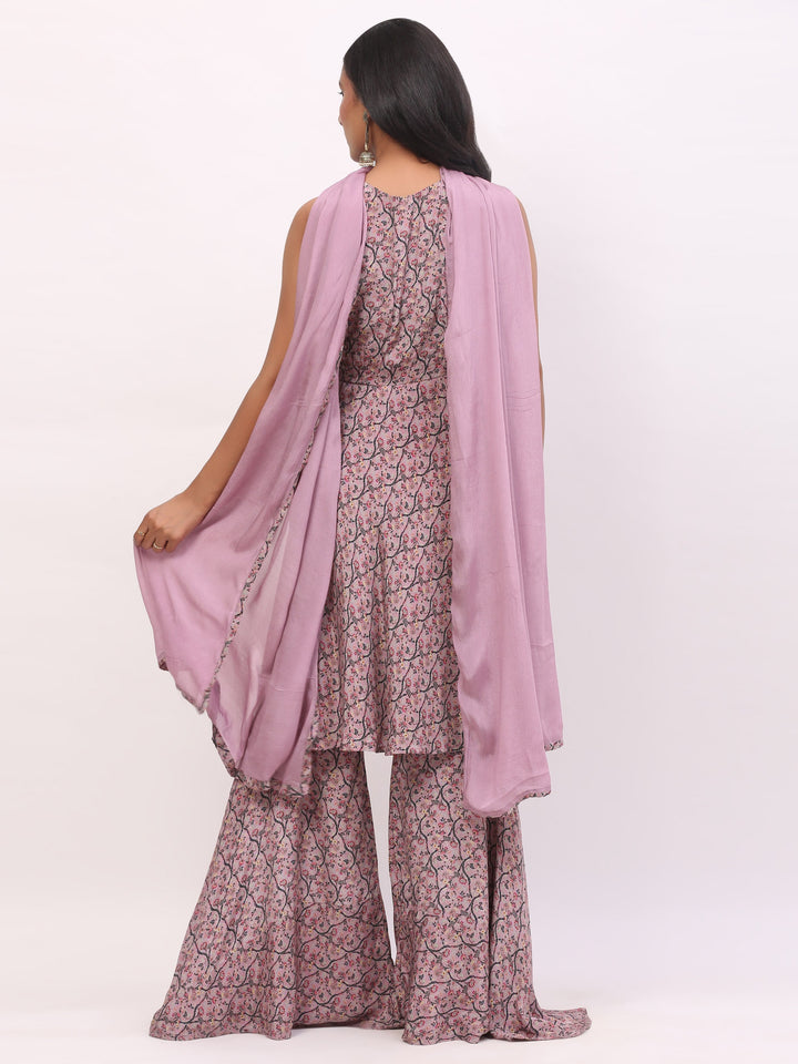 Purple Crepe Suit