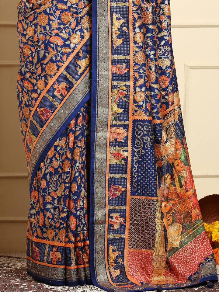 Royal Blue Patola Silk Saree