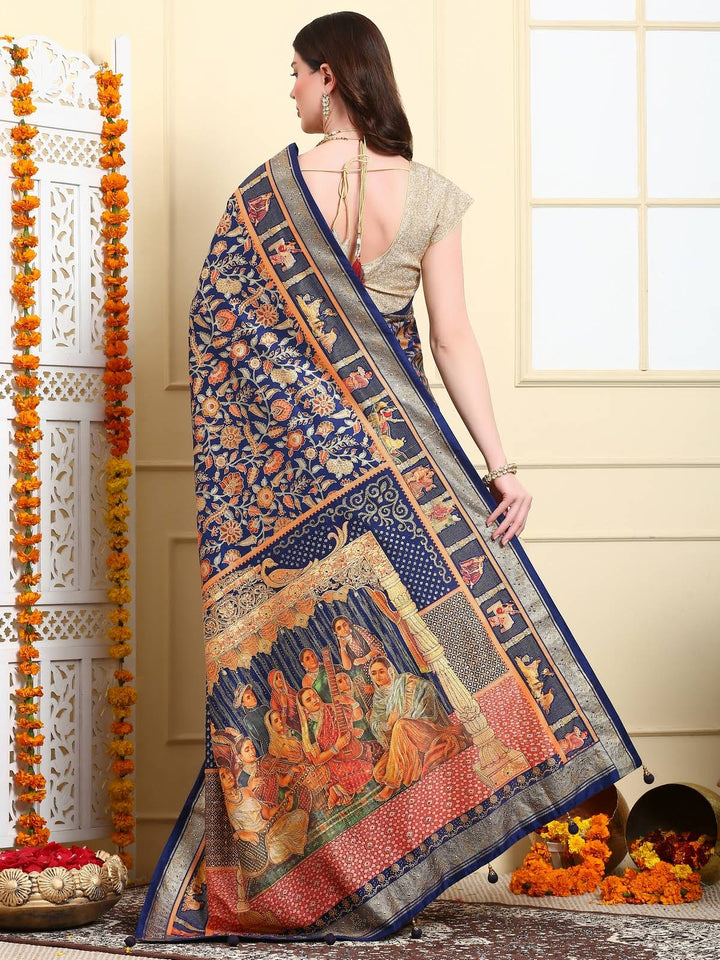 Royal Blue Patola Silk Saree