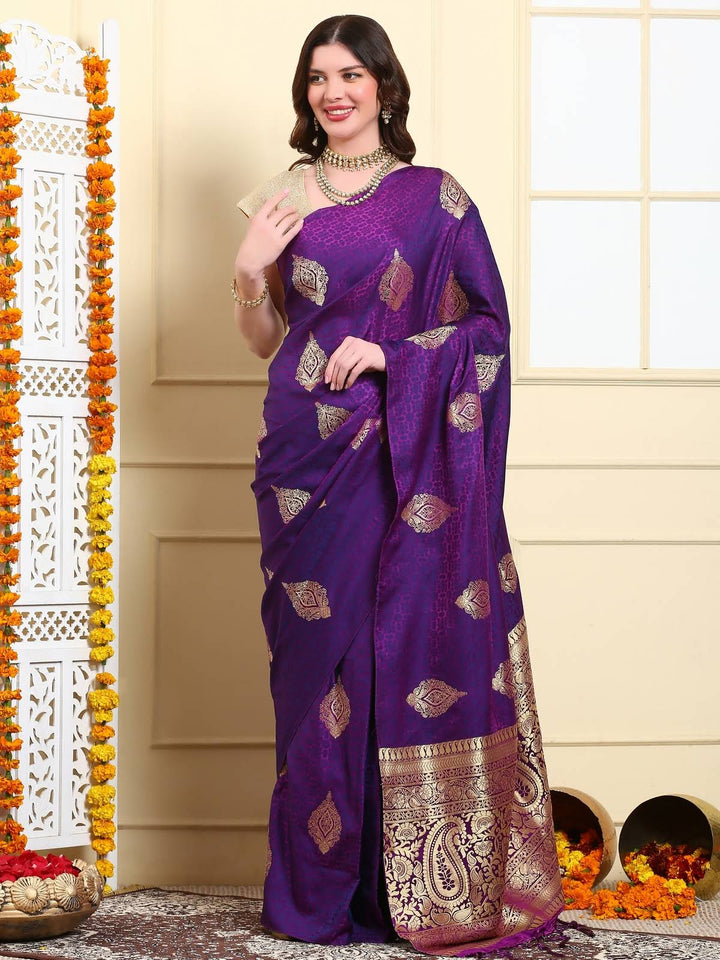 Purple Tanchui Silk Saree