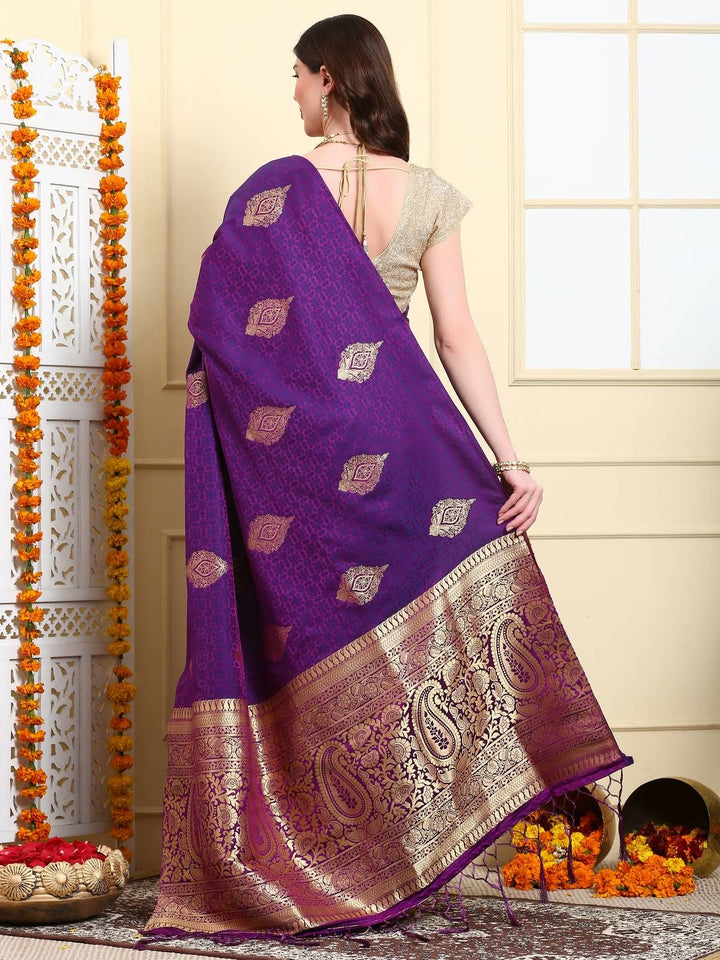 Purple Tanchui Silk Saree