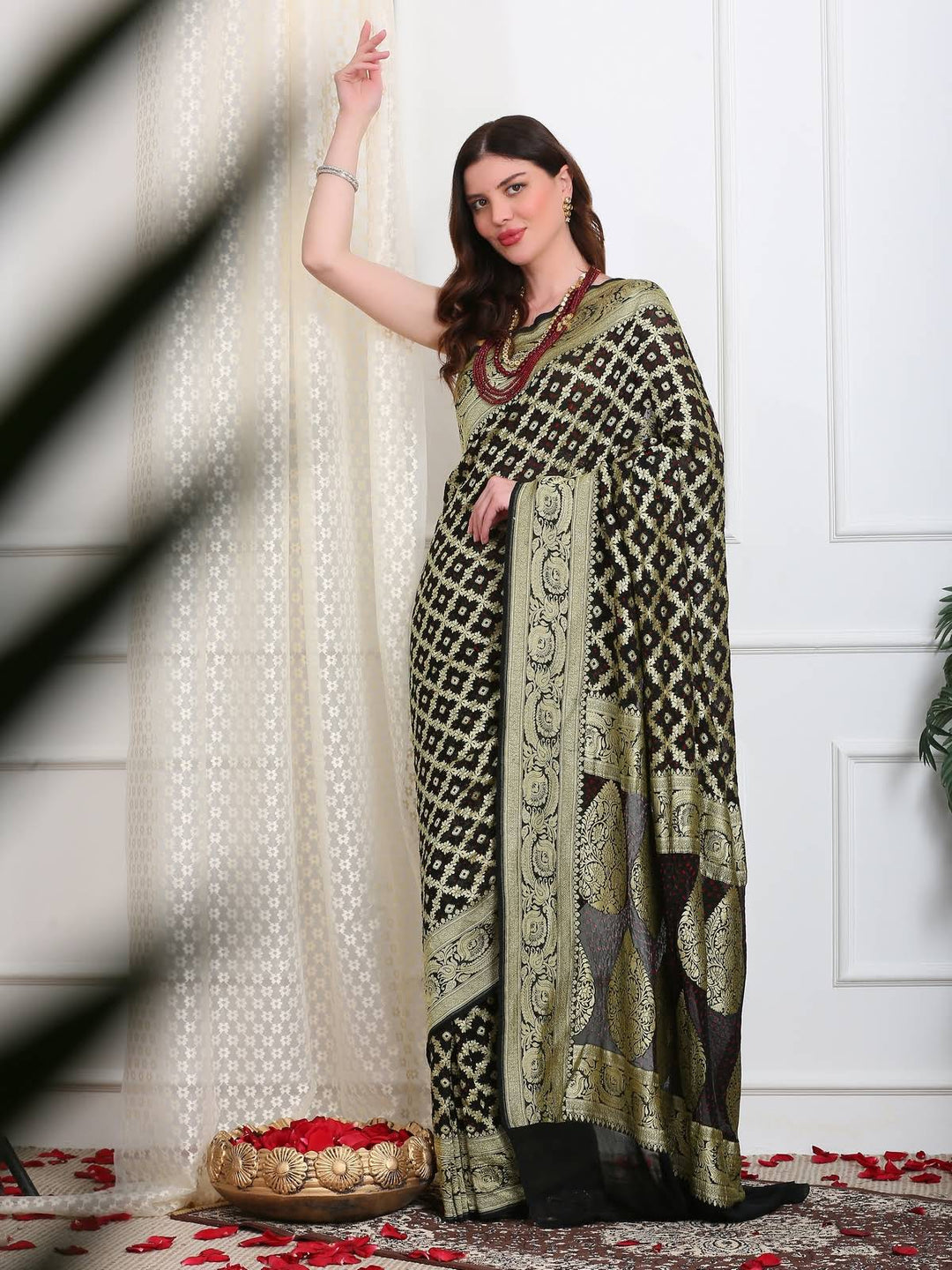 Coco Black Khaddi Georgette Saree