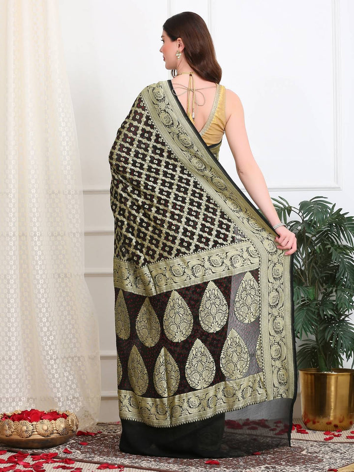 Coco Black Khaddi Georgette Saree