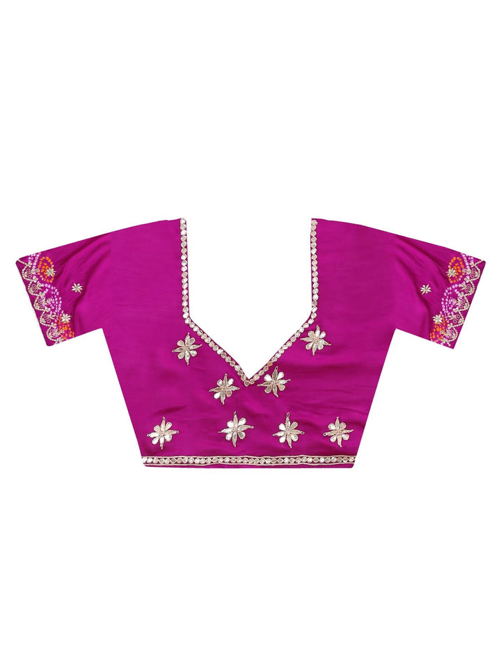 Purple Bandhini Silk Saree