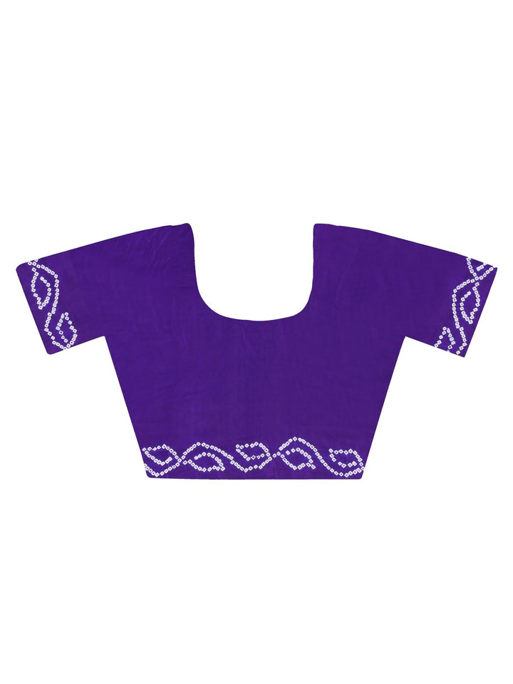 Mystic Purple Bandhini Silk Saree